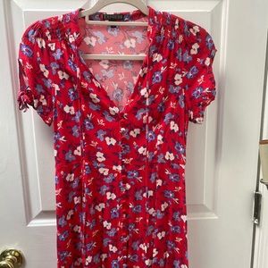 Express Red Floral Sundress